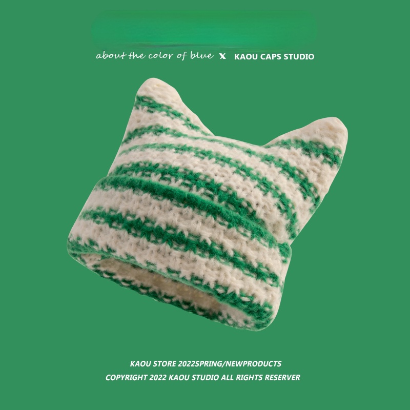 Mũ Len Tai Mèo Dễ Thương Cho Nữ