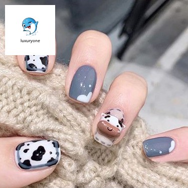 Bộ 24 móng tay giả trang trí nghệ thuật DIY / móng tay giả kim cương