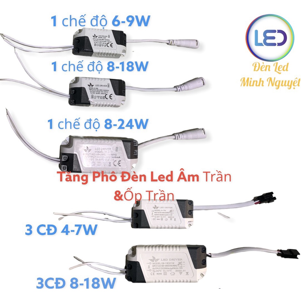 Tăng Phô Đèn Led Âm Trần Và Ốp Trần