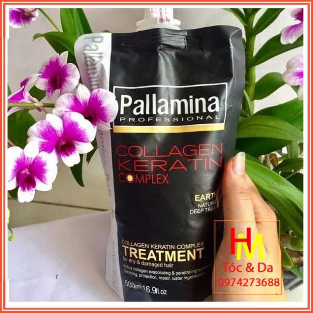 hấp ủ tóc pallamina dưỡng Ẩm Phục Hồi Siêu Mềm Mượt Colagen -Keratin -Pallamina 500ml sản phẩm chính hãng.