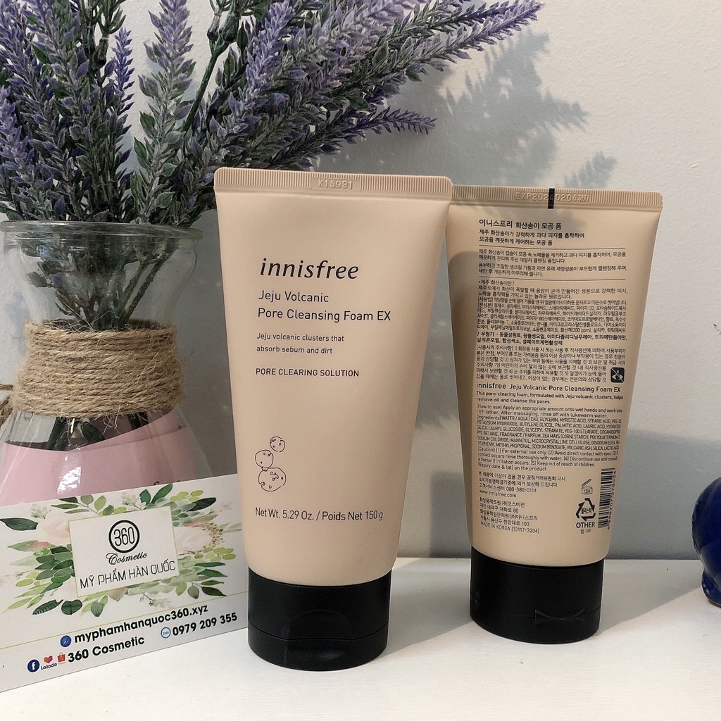 Sữa Rửa Mặt Tro Núi Lửa Innisfree Volcanic Pore Cleansing Foam Ex 150g