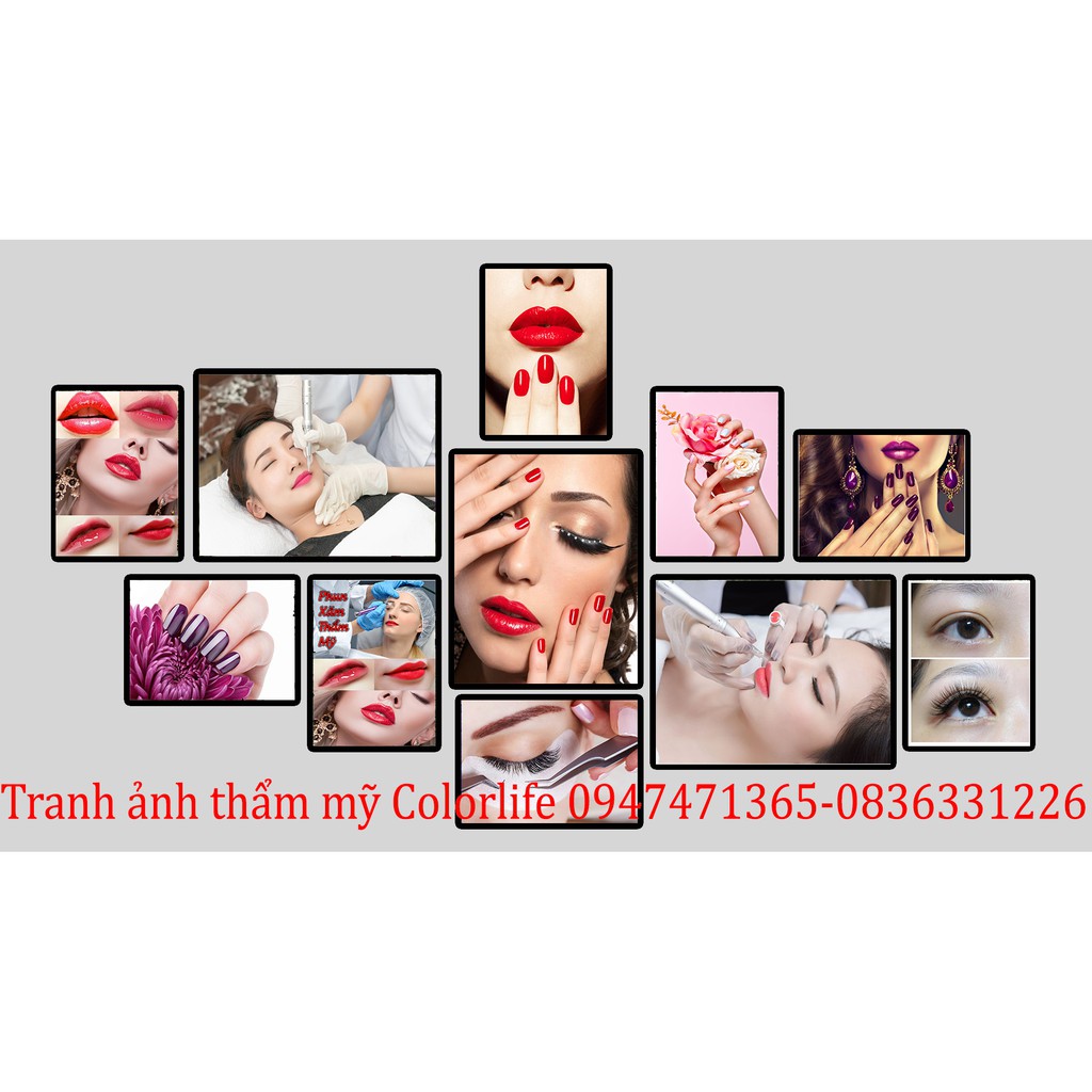 TRANH SPA PHUN XĂM NAIL MI KẾT HỢP DÁN TƯỜNG DECOR TRANG TRÍ TIỆM SPA NAIL MI PHUN XĂM ĐẸP 3D CEO4 MOKOSA
