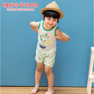Bộ đồ bé trai hàn quốc barpupapa cộc tay _ xương rồng b