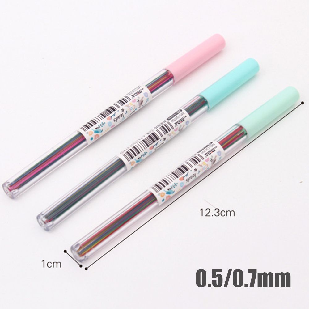 15 Ruột bút chì bấm 0.5/ 0.7 mm đầy màu sắc tiện lợi cho văn phòng trường học