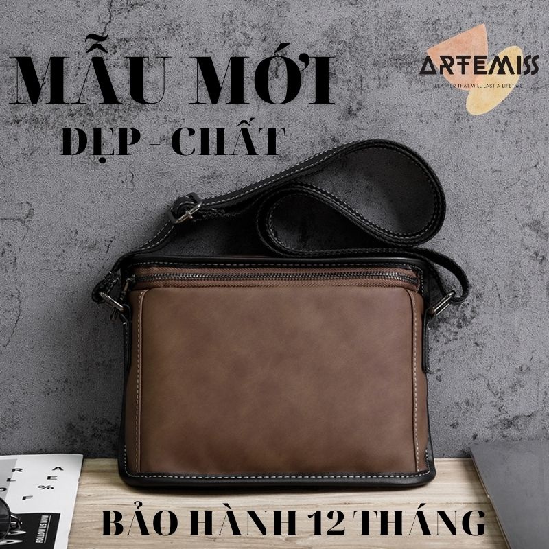 Túi đeo vai nam nữ ⚡FREESHIP⚡da cô điển Lịch lãm, phong cách, bền đẹp. BH 12t Tặng Vớ nam 86U7