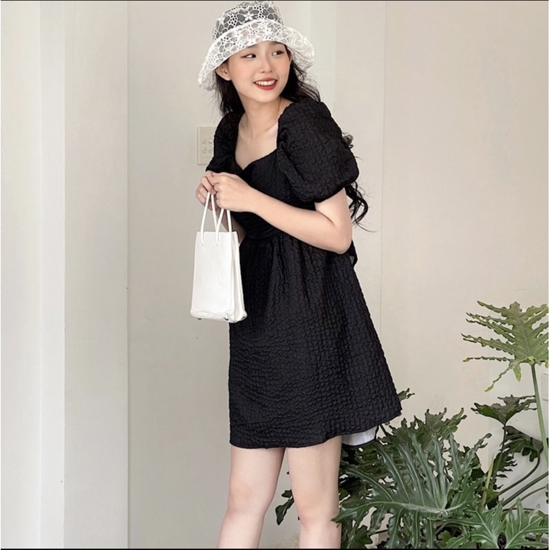 Váy babydoll tafta thắt nơ sau VJ004 mẫu 1