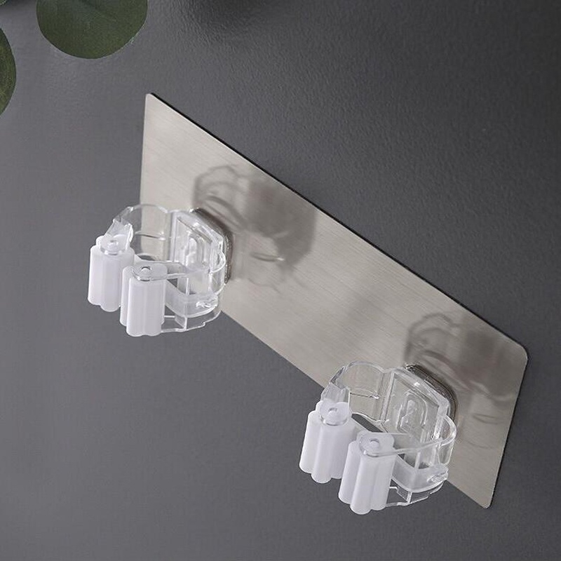 Giá đỡ cây lau nhà gắn tường không cần khoan tiết kiệm không gian tiện dụng cho phòng tắm