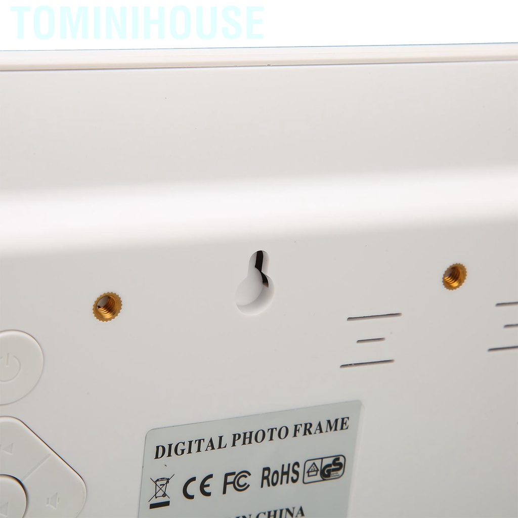 Tominihouse Digital Photo Frame Multifunction 10.1inch IPS HD Screen Support Slide Show Electronic Picture 100‑240V