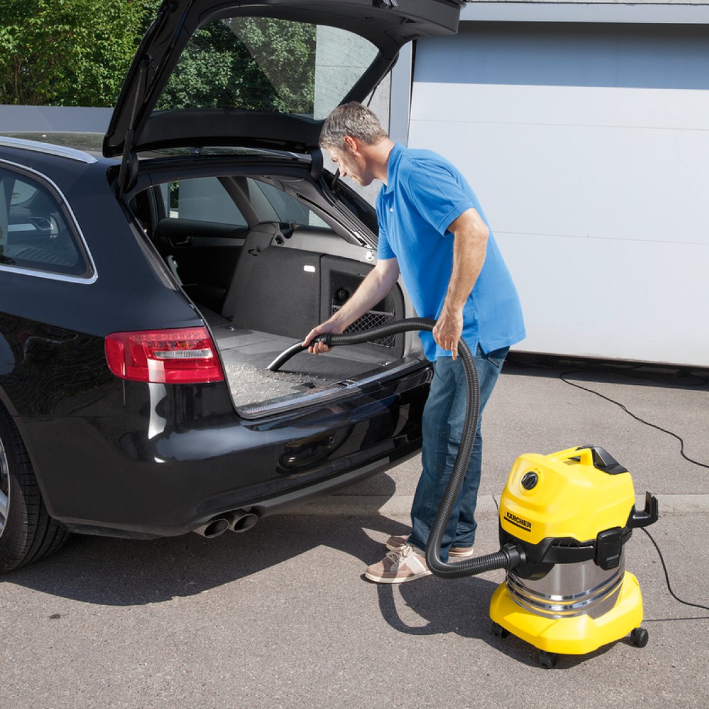 (Sản xuất Romania) Máy hút bụi khô và ướt Karcher WD 4 Premium công suất 1000w với thùng chứa thép chóng gỉ 20 lít | BigBuy360 - bigbuy360.vn