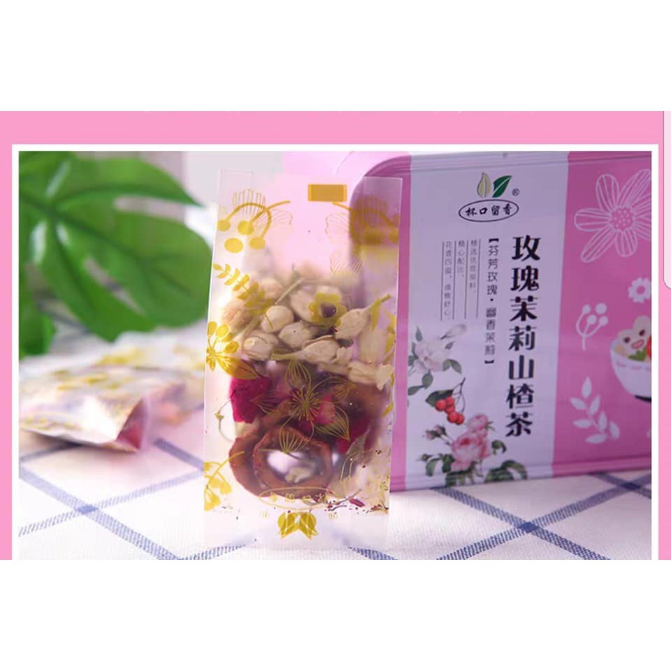 Set 10 gói Trà Hoa Hồng Hoa Lài Sơn Trà - Trà Giảm Mỡ Đẹp Da (HỘP THIẾC) | BigBuy360 - bigbuy360.vn