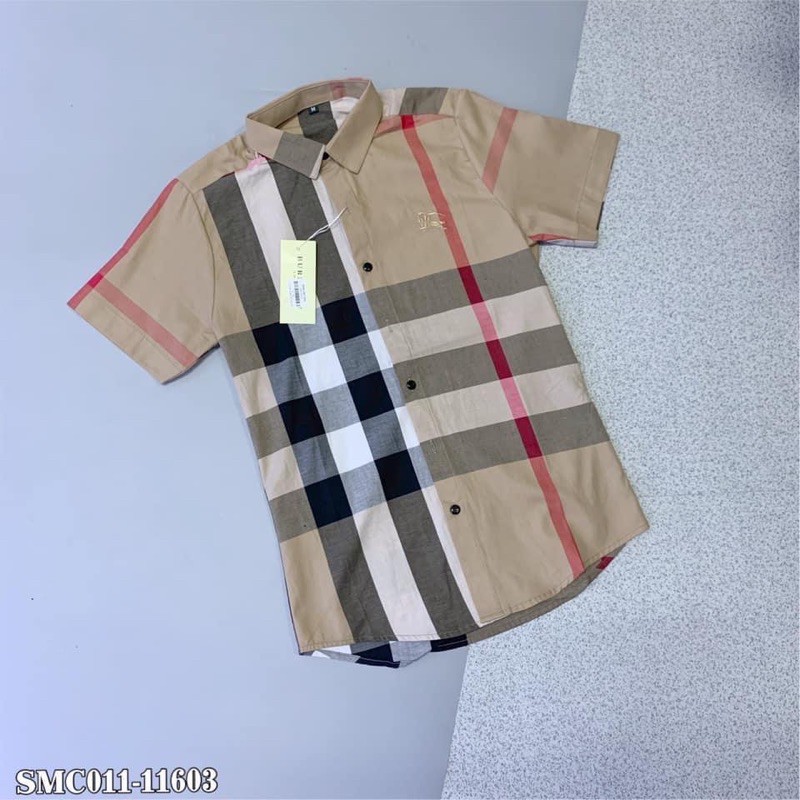 Áo sơ mi BBR cộc tay kẻ sọc màu cực đẹp | BigBuy360 - bigbuy360.vn