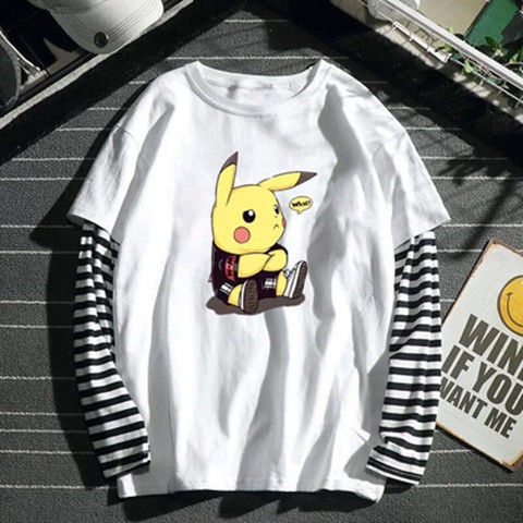Áo Thun Tay Dài Giả Hai Lớp In Họa Tiết Anime Thời Trang Xuân Hè 2020 Dành Cho Nam Tuổi Teen