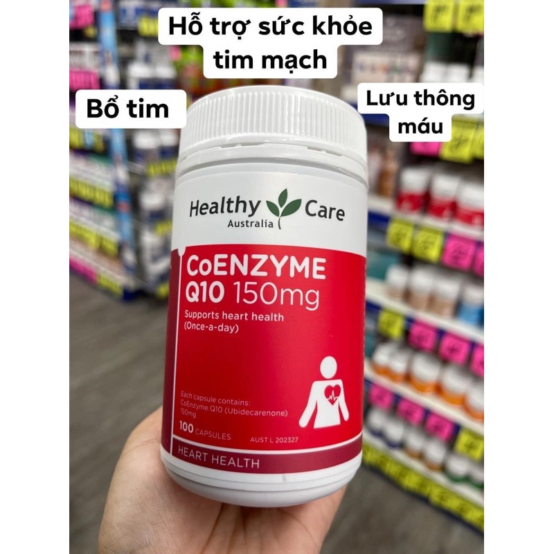 Viên bổ tim Coenzyme Q10 150mg Healthy Care Úc 100 viên