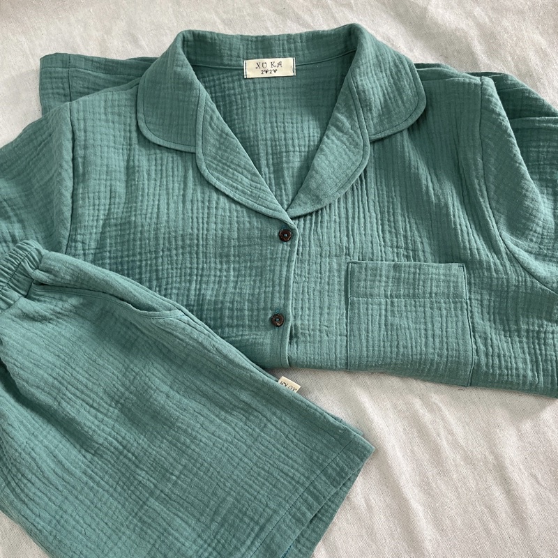 Bộ pyjama đùi muslin