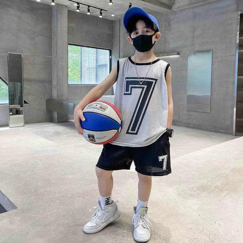 Bộ Đồ Thể Thao Bóng Rổ Sát Nách Nhanh Khô Thời Trang Mùa Hè 2022 Cho Bé Trai