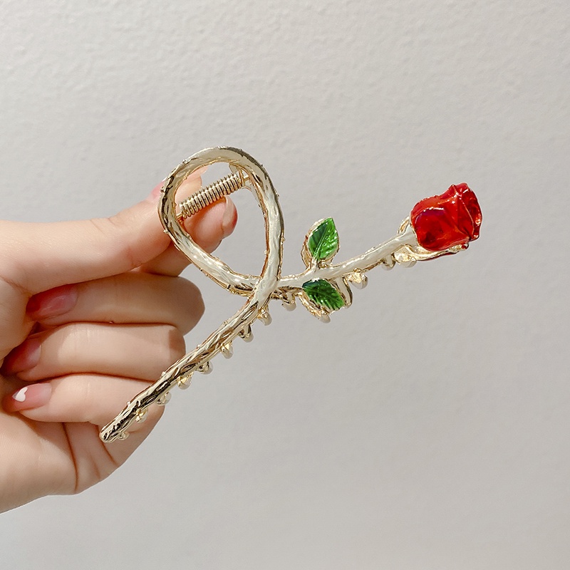 Kẹp Tóc Đính Đá Ngọc Trai Nhân Tạo Phong Cách Hàn Quốc Sang Trọng