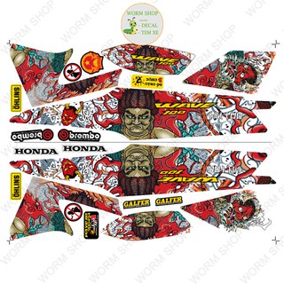Tem rời WAVE ALPHA 100cc & 50cc TATTOO ( Đời 2006 - 2016 ) Nhiều lựa chọn màu sắc - Tem 3 lớp chống phai màu