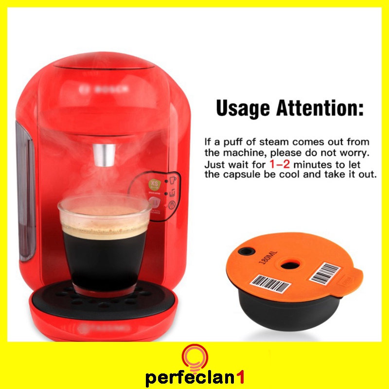 [PERFECLAN1]Reusable Coffee Capsule Pods Slicone Lid for Bosch Tassimo 60ml Capacity