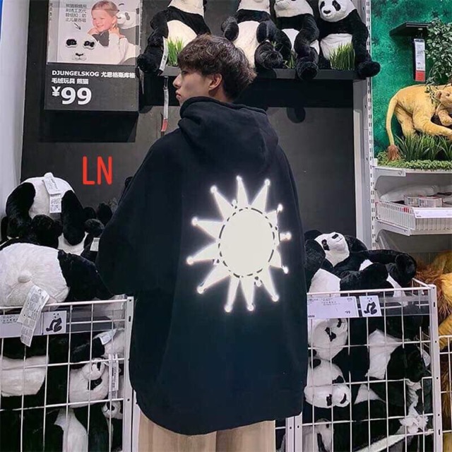 Áo hoodie phản quang sao nhiều cánh LNG1019