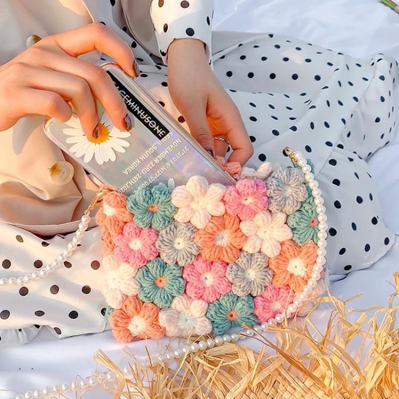 TÚI LEN GHÉP HOA. HÀNG HANDMADE