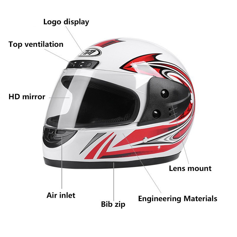 Mũ bảo hiểm Xe máy Full Face Motorcycle Male Cafe Racer Xe máy cho người lớn Cascos Moto cho xe tay ga Mũ bảo hiểm và an toàn