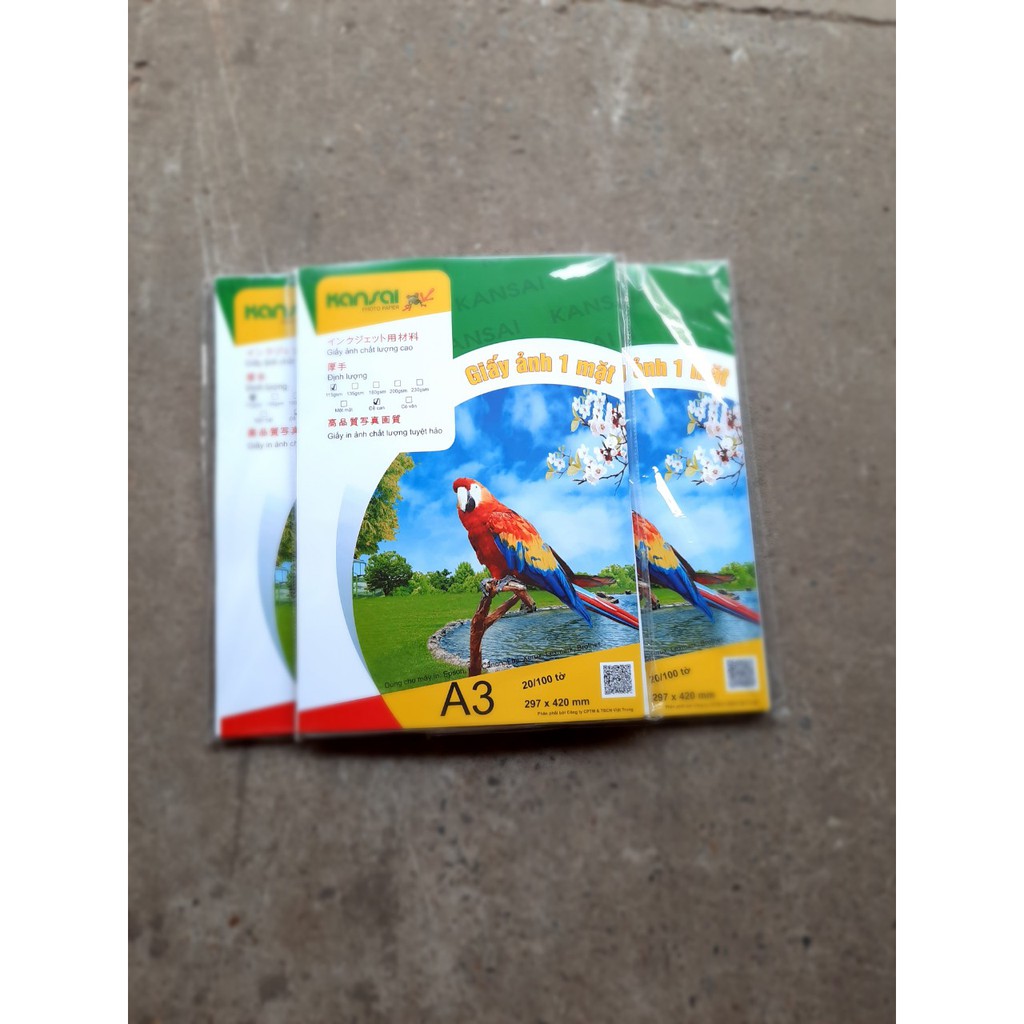 Combo 5 - 10 tập giấy in ảnh KANSAI 1 mặt A3 180gsm