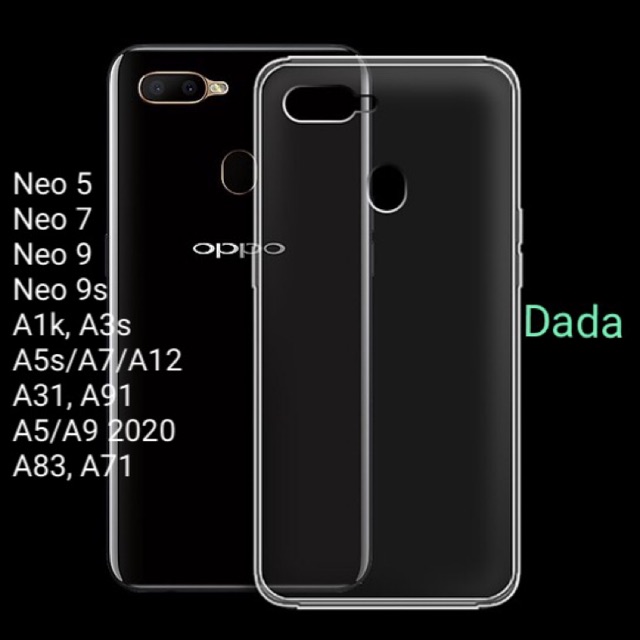 Ốp Lưng Dẻo Trong Suốt Dada Oppo A12/A5s/A7, A3s, A1k, A31, A91, A5/A9 2020, A71, A83, Neo 5 - 7 - 9 - 9s