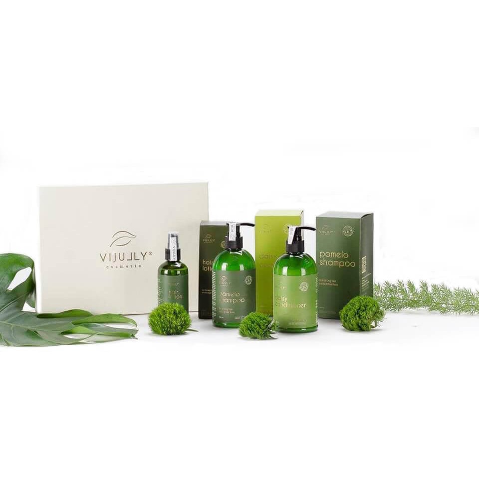 [CHÍNH HÃNG] ComBo Vijully 3in1 Bộ Dầu Gội và Kem Xả Bưởi và Tinh dầu bưởi Cao Cấp có hộp và túi | BigBuy360 - bigbuy360.vn