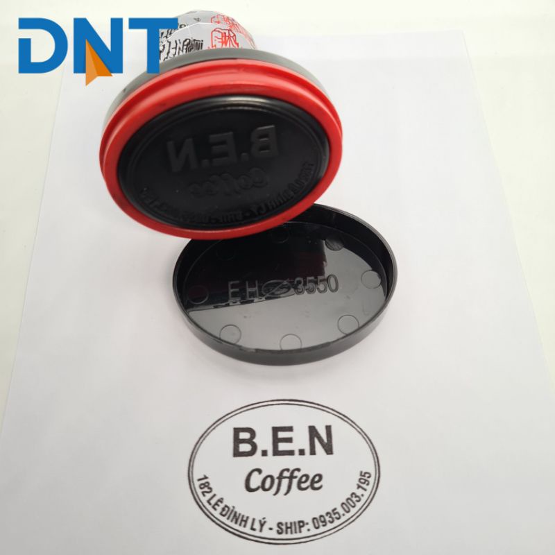 Con dấu in logo EH3050 hình bầu dục. Kèm lọ mực 10ml. In logo Shop lên bao bì sản phẩm để quảng cáo thương hiệu