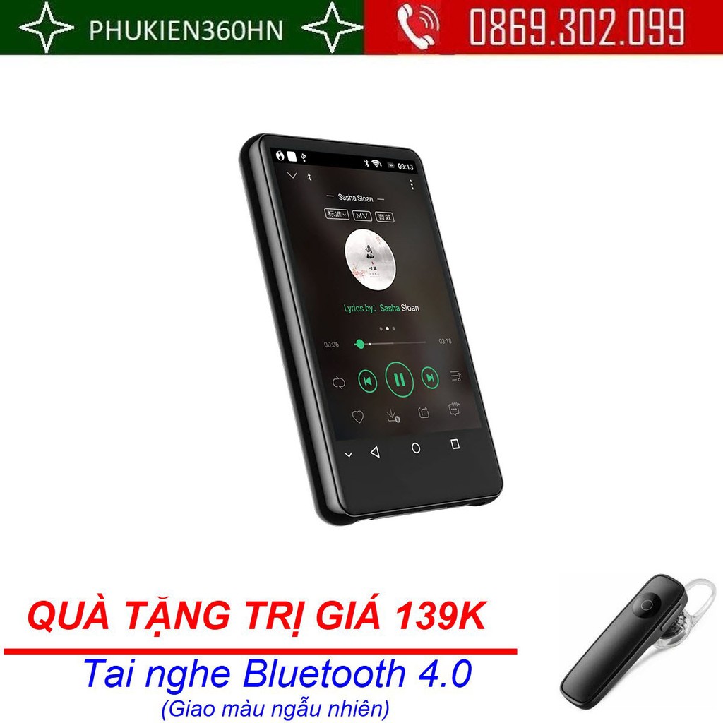 (Quà tặng 139k)Máy Nghe Nhạc Android MP4 Màn Hình Cảm Ứng 4.0 Inch Kết Nối Bluetooth WiFi Ruizu H6 Bộ Nhớ Trong 8GB/16Gb