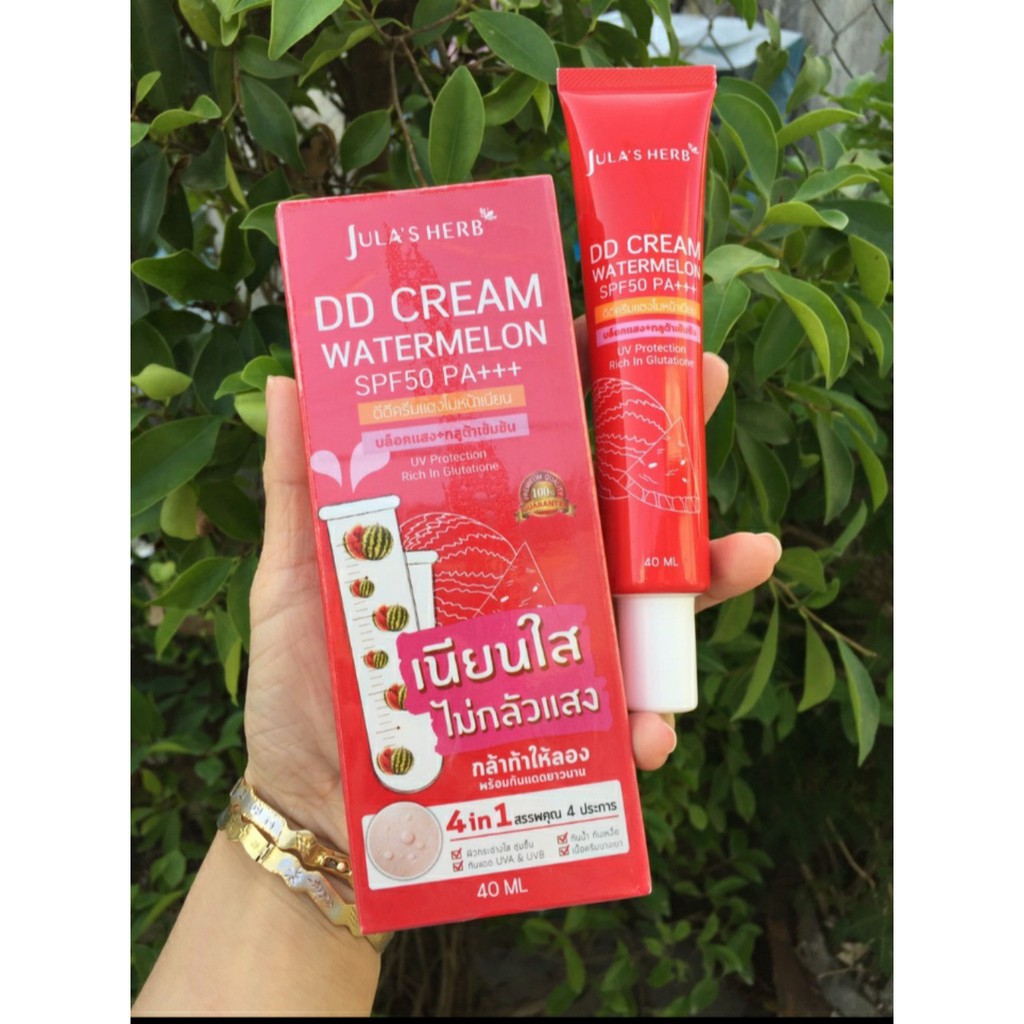 ( Gía gốc ) Tuýt 40ml Kem Chống Nắng Dưa Hấu JULA'S HERB DD Cream Watermelon SPF50++ Thái Lan 40ml