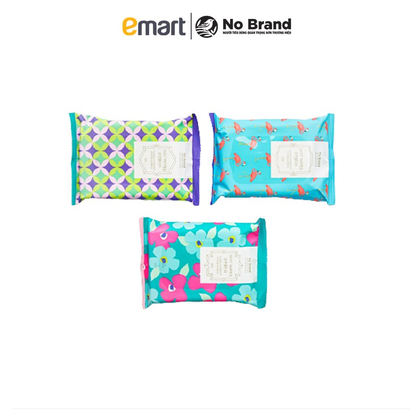 [Combo 3] Khăn Ướt Bỏ Túi No Brand 15 Miếng (Giao Màu Ngẫu Nhiên) - Emart VN