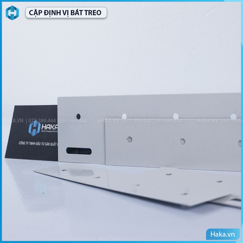 Phụ kiện rèm nhựa pvc ngăn lạnh, Cặp định vị bát treo chất liệu sắt sơn tĩnh điện màu trắng