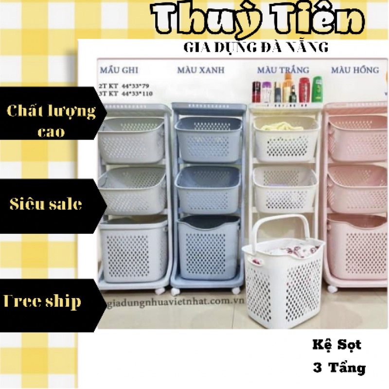 KỆ SỌT ĐỰNG ĐỒ 3 TẦNG CÓ BÁNH XE
