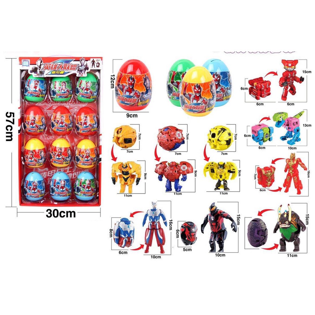 Đồ chơi trứng bất ngờ biến hình siêu anh hùng (1 cái, giao ngẫu nhiên) quà tặng cho bé trẻ em