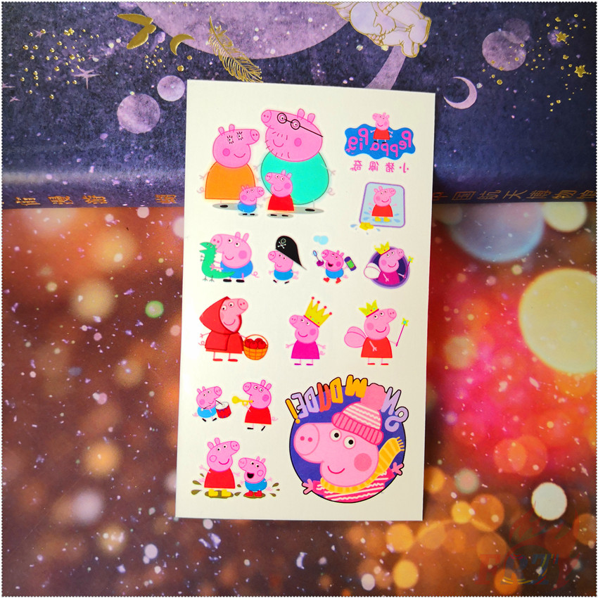 Tấm Hình Xăm Dán Tạm Thời Mini Chống Thấm Nước Họa Tiết Heo Hoạt Hình Dễ Thương