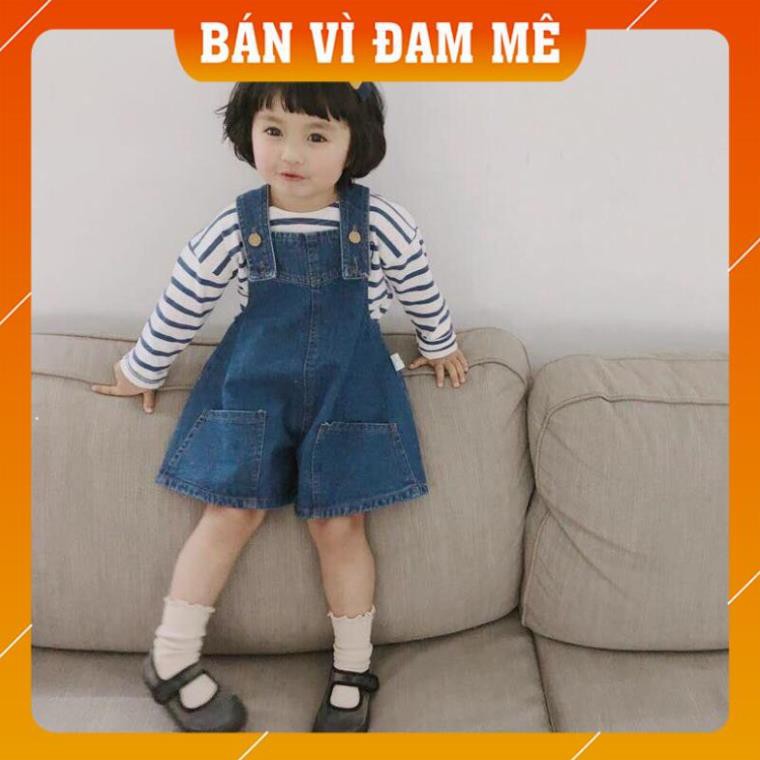 Bán Vì Đam Mê-  Quần yếm kaki jean 3 màu cho bé gái