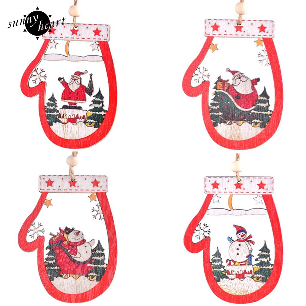 Sunnyheart Móc Treo Trang Trí Giáng Sinh Hình Ông Già Noel / Người Tuyết / Găng Tay Chống