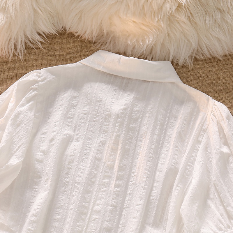 NUZIRO  Áo sơ mi trắng  tay ngắn thời trang cho nữ