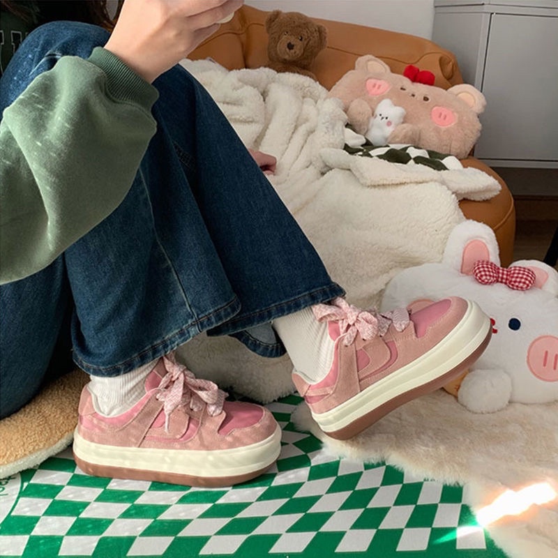 Giày Thể Thao Sneaker Ulzzang Nữ Đế Bánh Mì Đế Bằng Độn Đế Tăng Chiều Cao Chali G025