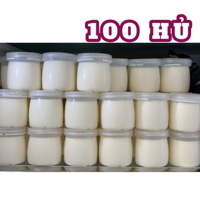  (100ml) 100 Hủ Nhựa Rỗng đựng Sữa Chua Kèm Nắp