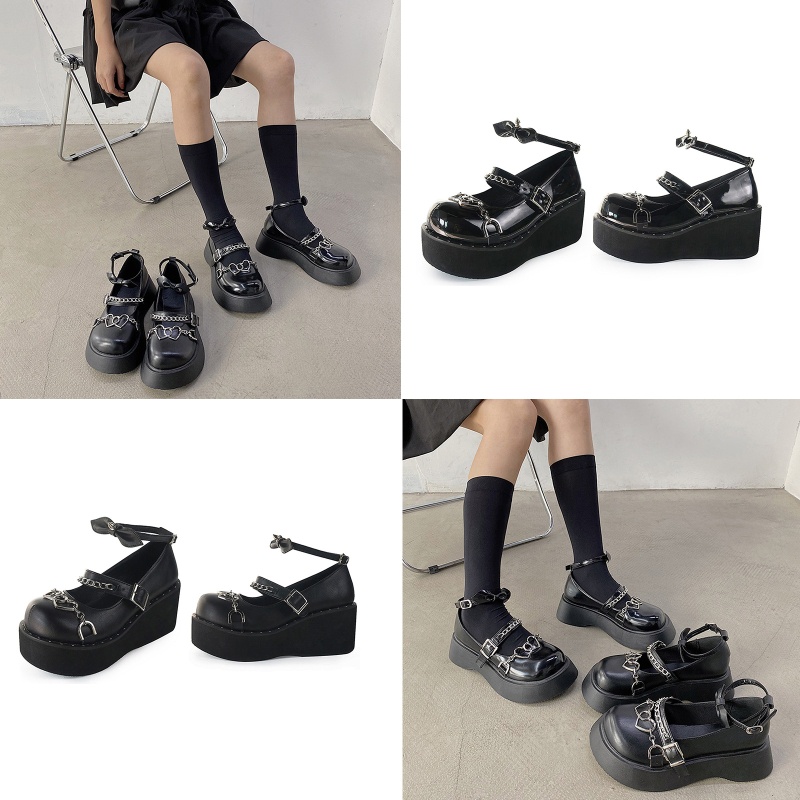 XIXI Giày Cao Gót Đế Xuồng Có Dây Đeo Mắt Cá Chân Hóa Trang Lolita Cho Nữ