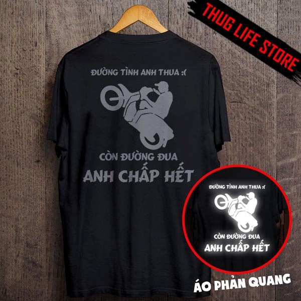 Áo phông phản quang một màu đường tình anh thua, form rộng tay lỡ chất Cotton freesize cho nam và nữ MODY