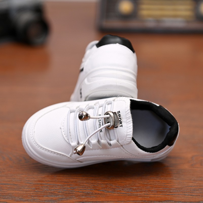 Giày thể thao màu trắng phong cách thời trang Hàn Quốc dành cho bé trai và bé gái size 27-38