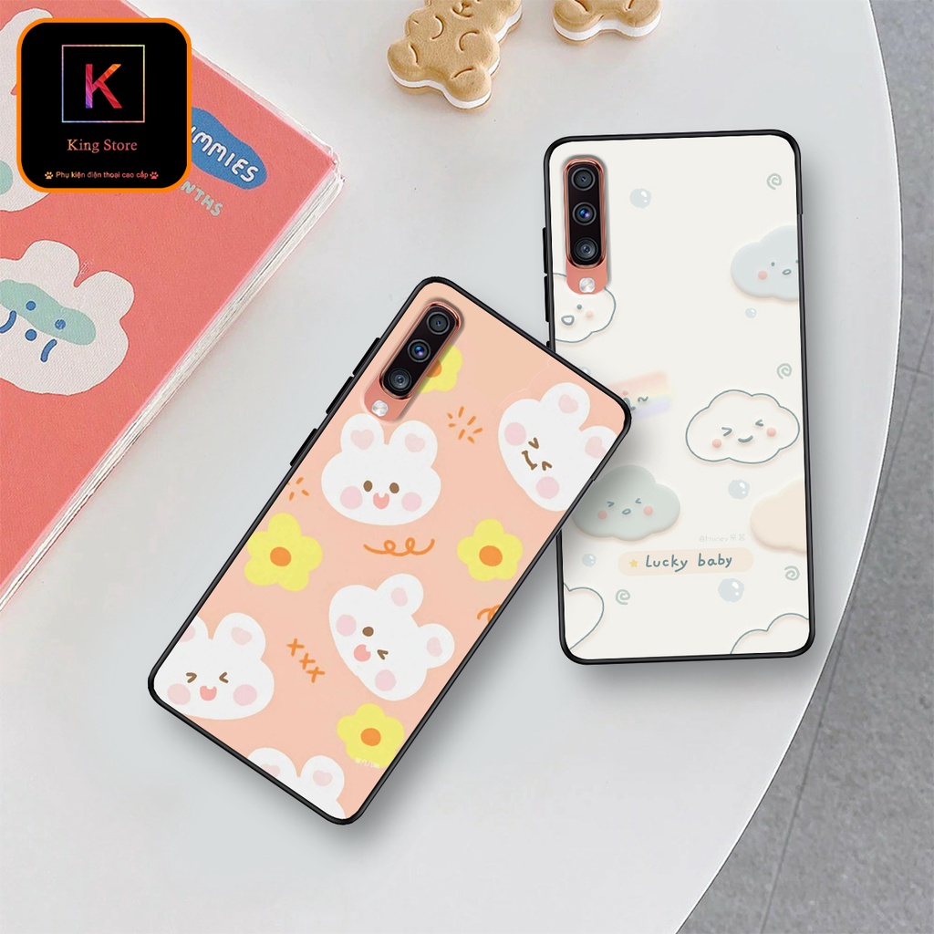Ốp lưng Samsung A7 2018 - Samsung A9 2018 - Ốp in hình Gấu&amp;Thỏ siêu xinh - Lưng nhám viền TPU chống trầy xước