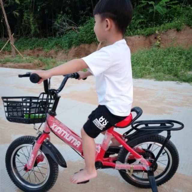 Xe đạp gấp cho bé- Xinmuma sẵn sz 16 màu đỏ