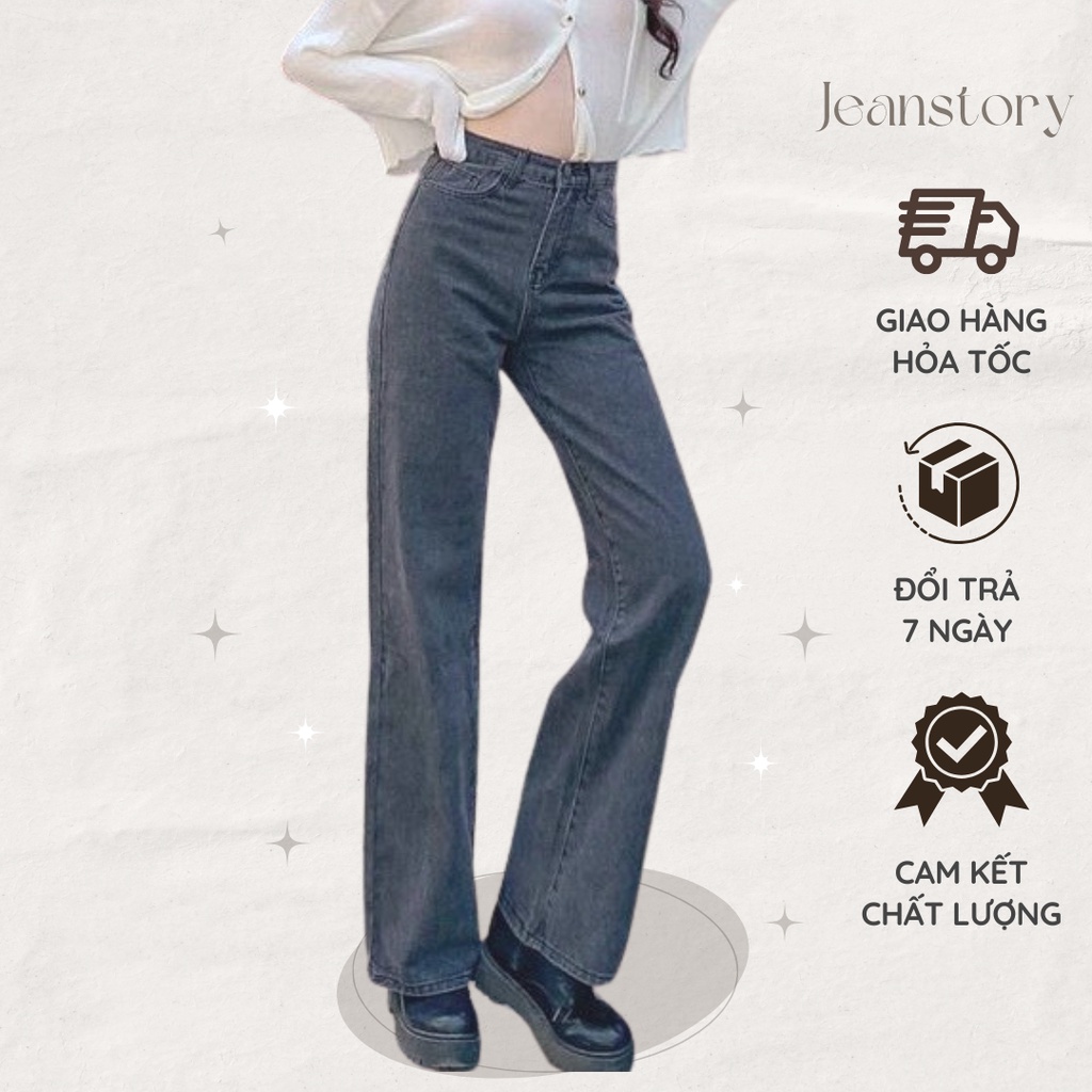 Quần Selene Jeans Xám Ống Suông