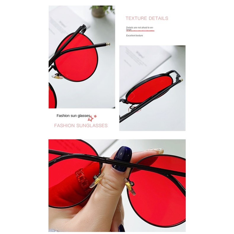 Kính Mát Gọng oval Kim Loại Phong Cách retro Thời Trang Mới Cho Nam Nữ