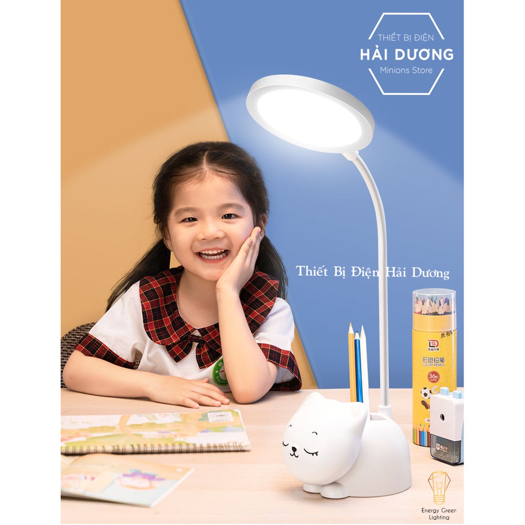 Đèn Bàn LED Hình Chú Mèo Siêu Dễ Thương DB-C0908 - 3 Chế Độ Ánh Sáng - Tăng Giảm Ánh Sáng - Thay Đổi Góc Sáng Linh Hoạt