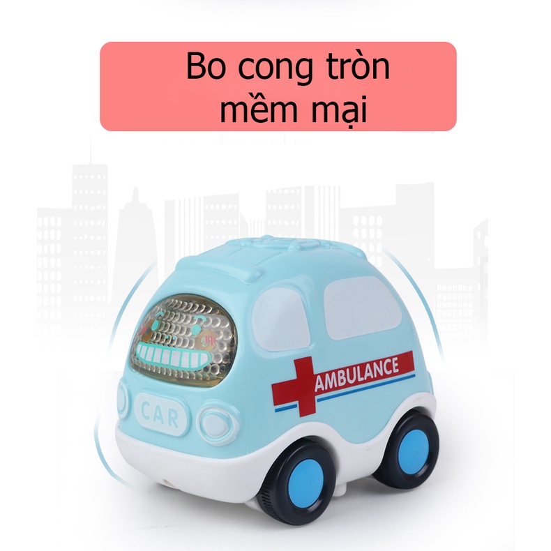 Xe ô tô đồ chơi cho bé  KAVY chạy đà quán tính mô tả xe cảnh sát, cứu hỏa, taxi, bus đẹp dễ thương